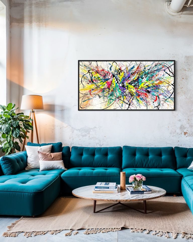 200/100cm Peinture acrylique et encre sur toile